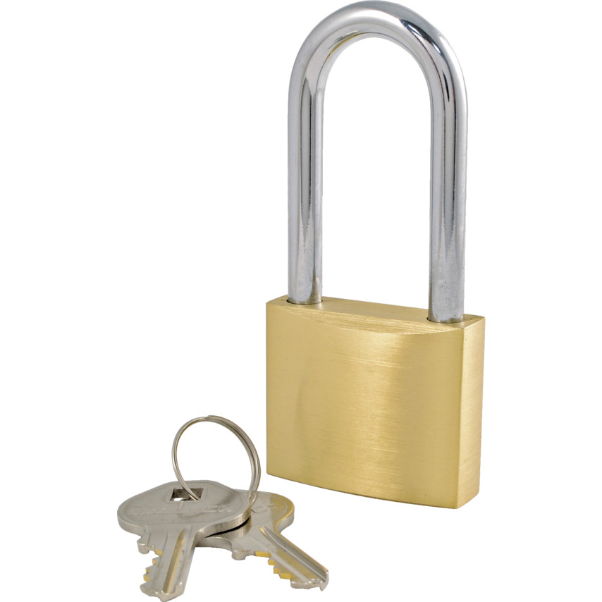 40mm STD BRASS PADLOCK LONG HDN SKLE