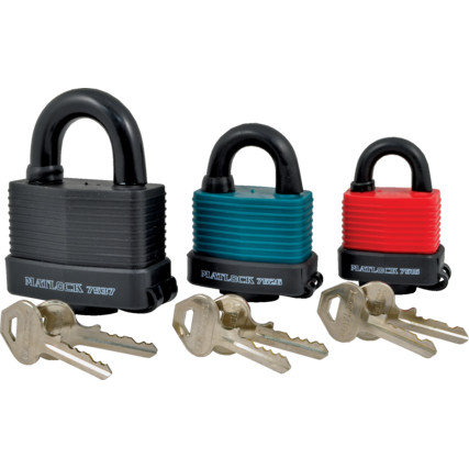 69mm PU COAT LAM. STEEL PADLOCK-BLACK