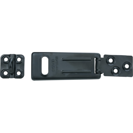 HASP (BLACK) SINGLE HINGED-VERTICAL SHACKLE