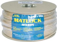 No.4 6mm 8PLT NATURAL JUTE SASH CORD 100M REEL
