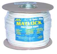 No.4 6mm 8PLT POLYESTER WHITE SASH CORD 100M REEL