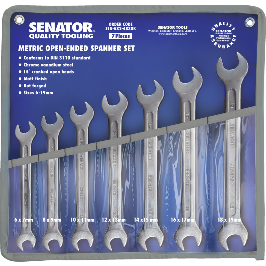 SEN5824830K 6-19mm CH/VANADIUM O/E SPANNER SET 7PC