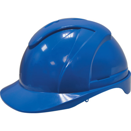 SAFETY HELMET STD + PLASTIC 6 POINT HARNESS R/BLUE SSF9572060K