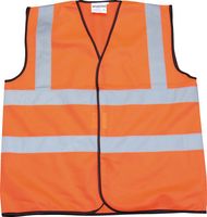 HI-VIZ WAISTCOAT 2BB & B(EN471) ORANGE-LARGE